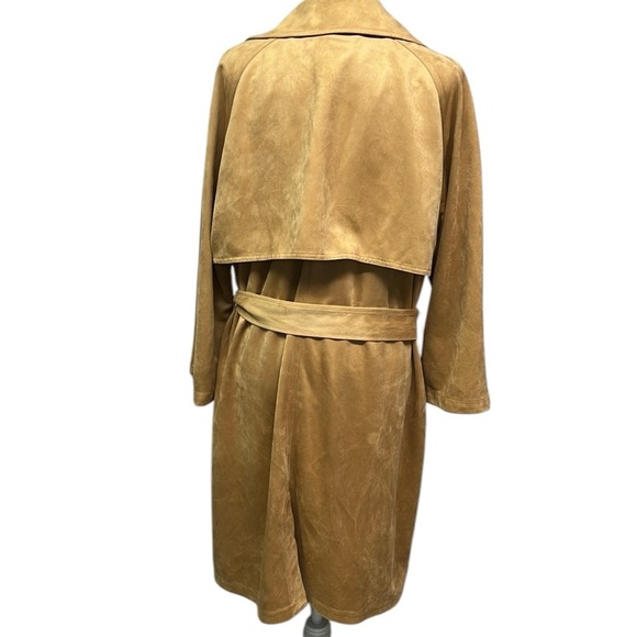 Chico’s Faux Suede Trench Coat Tan - Picture 4 of 7